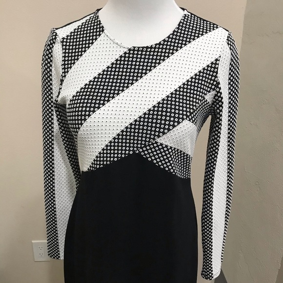 Shoshanna black & white fitted dress size 6 - Picture 2 of 8
